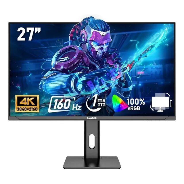 Monitor Gamer Gowfolk 27 4k Uhd 160hz Ips 1ms Preto Pc Hdmi Preto 127/220v