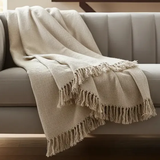 Manta Para Sofá 400x180 Tipo Capa De Sofá Luxo King Decoraçã Areia