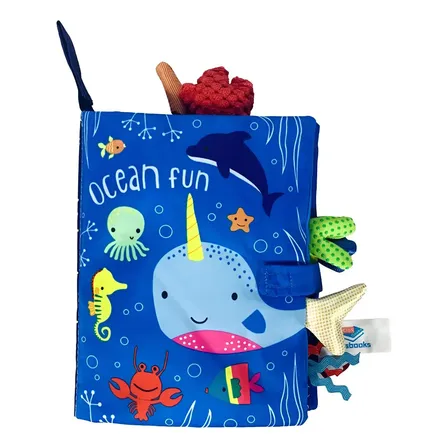 Livro Sensorial Montessori- Aprendizado E Diversão Para Bebê Cor Colorido Desenho Fundo do mar