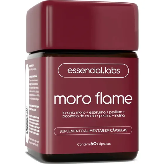 MORO FLAME - Fórmula Exclusiva contendo Morosil + Spirulina + Psyllium + Picolinato De Cromo + Pectina Cítrica + Inulina - 60 Cápsulas