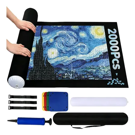 Porta Puzzle Tapete Enrolável Suporte 500-2000 Peças Quebra-cabeça