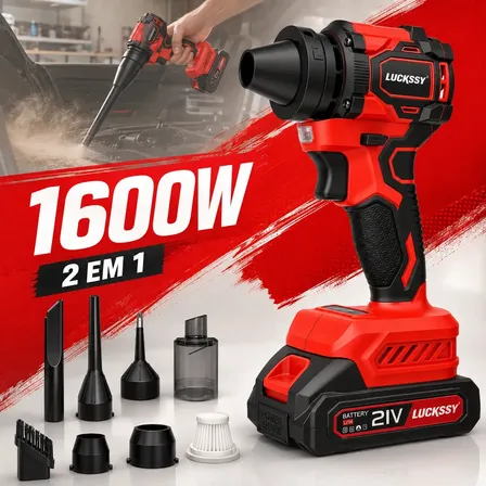 Soprador Aspirador De Pó 2 Em 1 Sem Fio 21v Portátil Vermelho 127/220v