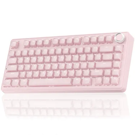 Teclado Solakaka A75 Pó De Cristal Sem Fio Rgb Tri Mode Gasket 75% Hotswap Inglês Us