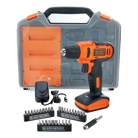 Parafusadeira e Furadeira 10mm 12V BLACK+DECKER LD12SC Com 30 Acessórios e Maleta