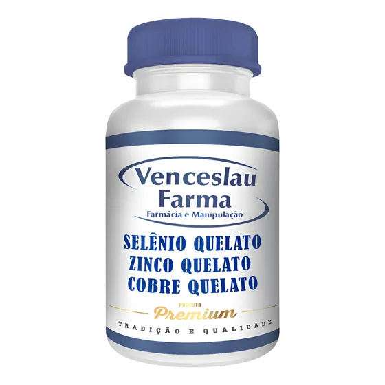Selenio Quelato (200mcg) + Zinco 30mg+cobre 2mg Com 120 Caps