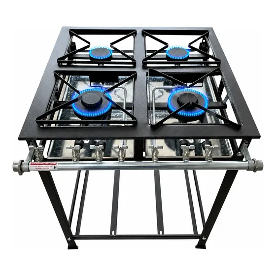 Fogão Industrial 4 Bocas Queimadores Baixa Pressão 30x30 Mr