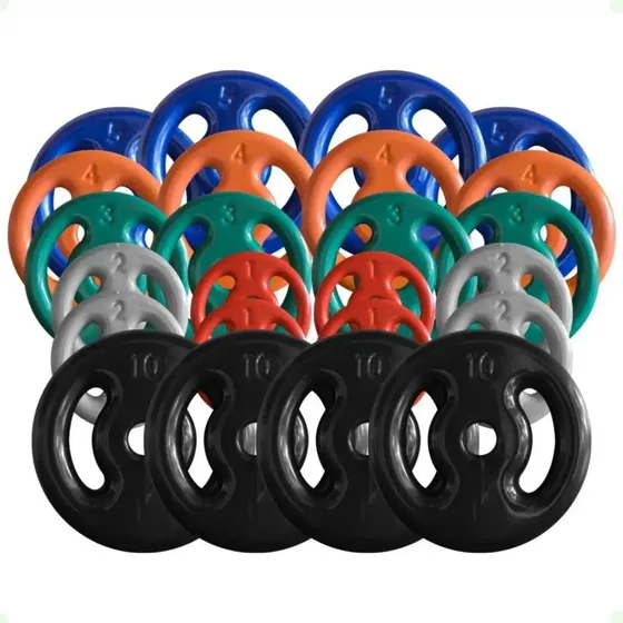 Combo Com 24 Anilhas Emborrachadas - 100 Kg