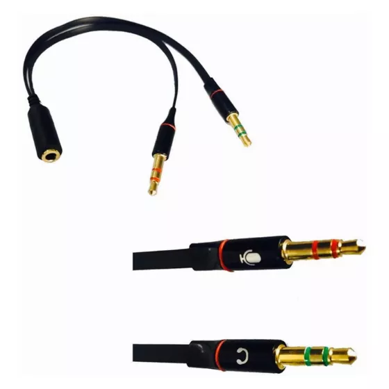 Cabo Adaptador P3(p2 Combo)p/ Fone E Microfone Headset 20cm