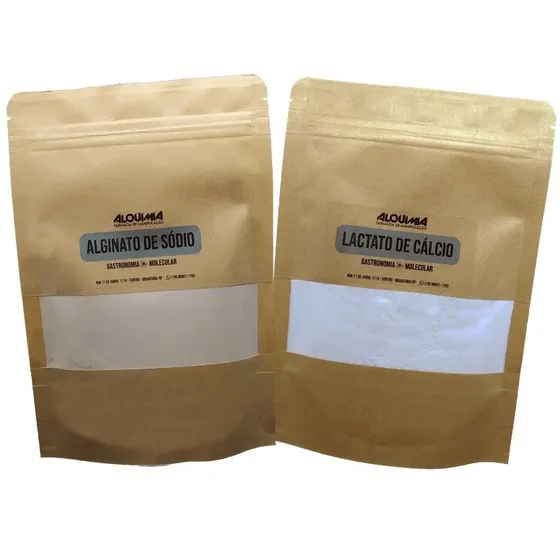 Kit Esferificação - Alginato Sódio 100g+lactato Cálcio 100g