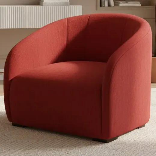 Poltrona Decorativa Julia Suede Vinho - Dominic Decor