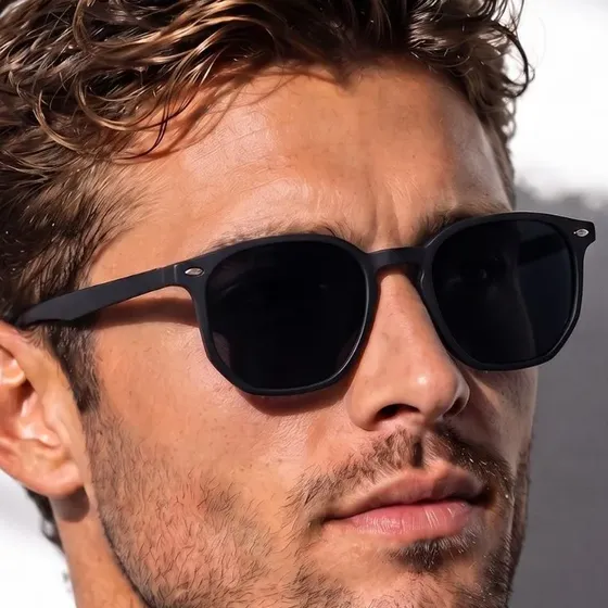 Óculos De Sol Escuro Masculino Unissex Tendencia Premium