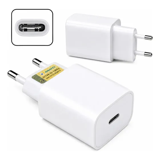 Fonte Turbo 30w Para Iphone 16 16e 15 14 13 12 11 Pro Max