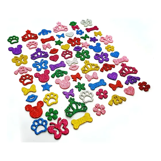 200 Adesivos Pet Piercings Lacinhos Eva Glitter Pet Shop