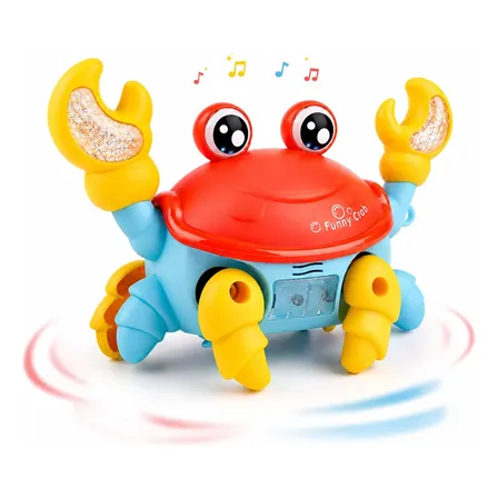 Carangueijo Brinquedo Fujão Sensor Dança Luz Som Infantil