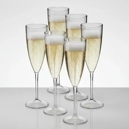 Jogo De Taça 30pçs Espumante Acrilico Cristal Premium 170ml Transparente