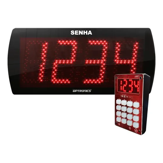 Grande Painel Senhas 4 Dígitos Teclado Alternado Sequencial