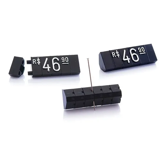 Kit De Preços Para Vitrine 510 Peças - Preto C/ Prata
