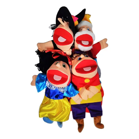 Kit Fantoches Branca De Neve História Princesa 4 Personagens