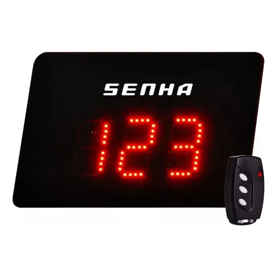 Painel Senhas Visor Sequenciais 3 Digitos + Controle
