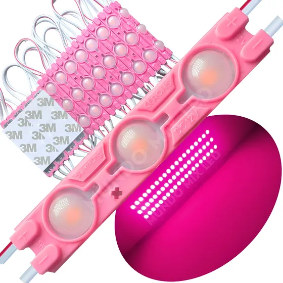 150pçs Módulo Led 7020 Injetado 12volts Ip67 1,7w Rosa Pink