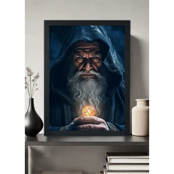 Quadro Decorativo Mago Grego - Mitologia Grega - Com Vidro