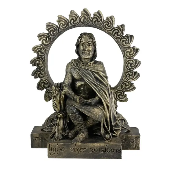 Deus Lugh Deus Sol - Estátua Resina Wicca Dourado
