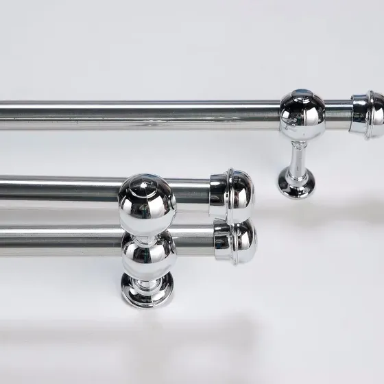 Suporte Para Cortina 3m Duplo Com Ponteiras Cromado
