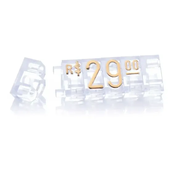 Kit De Preços Para Vitrine 255 Peças - Cristal C/ Dourado