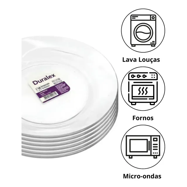 Jogo De Pratos Sobremesa Duralex Astral - 19 Cm Kit 6 Unid.