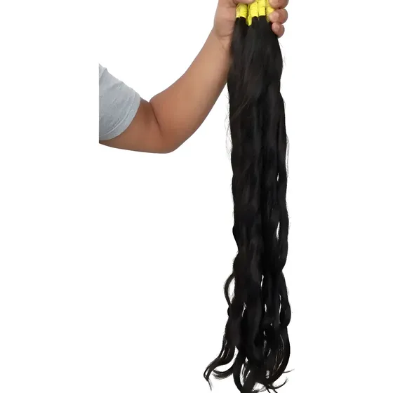 Cabelo Humano Natural Levemente Ondulado 80cm 50 Gramas.