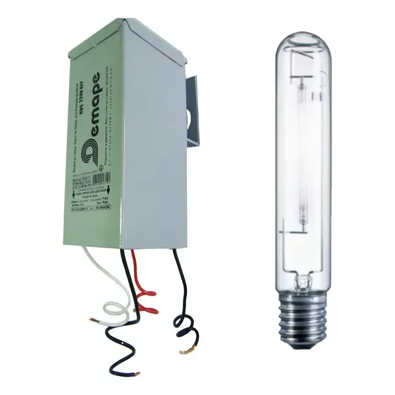 Kit Reator Externo E Lâmpada Vapor Sódio 400w Hps E40 Flora