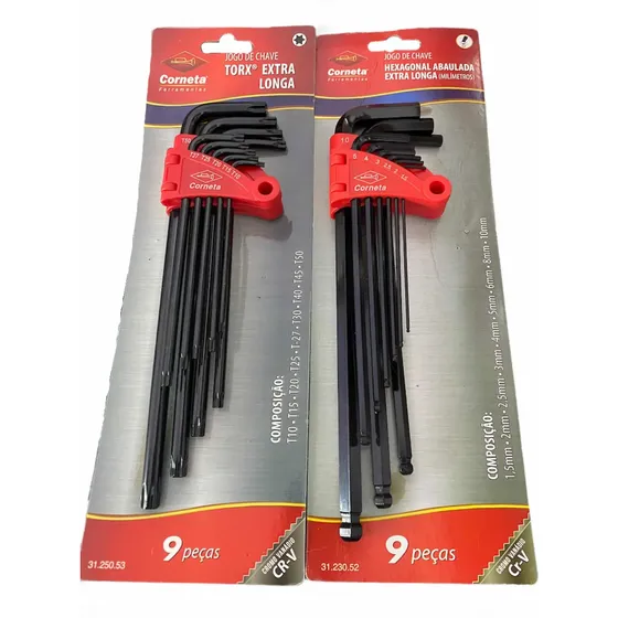 Jogo De Chave Torx E Alen Profissional Corneta Em Aço Cr-v
