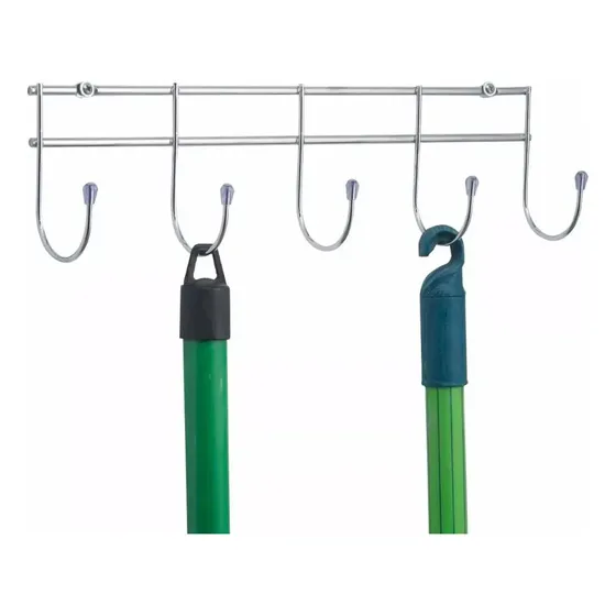 Suporte De Parede Multiuso Vassouras Utensílios Aço Cromado