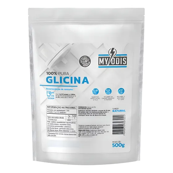 Glicina 100% Pura Suplemento Em Pó 500g Myódis