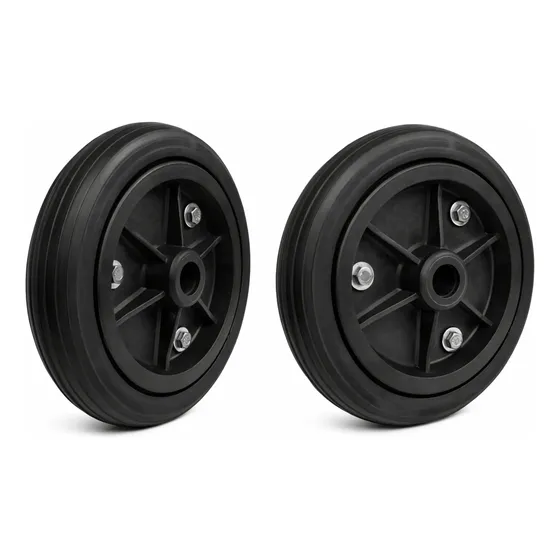 Par 2pcs - Roda 9' Polegadas - Pneu Maciço - Nucleo Em Pp
