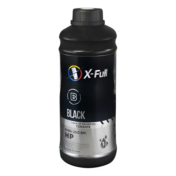 Tinta Compativel Litro X-full Corante Para Uso Em Hp - Preta