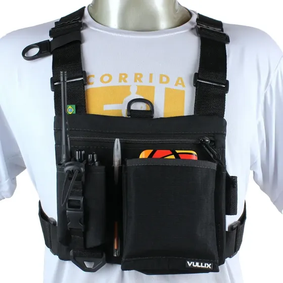Bolsa Peitoral Com Bolso Para Rádio Ht Celular Objetos