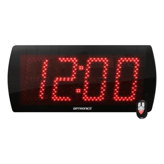 Painel Relógio Digital Grande Leds Para Rodoviária, 58x25 Cm