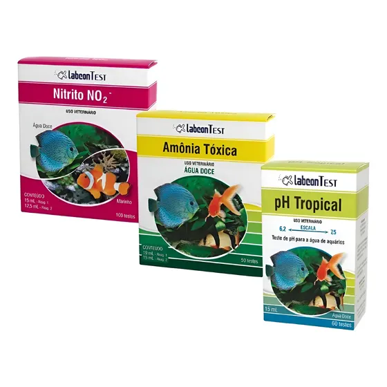 Labcon Kit Teste Para Aquário Doce - Amonia - Nitrito - Ph
