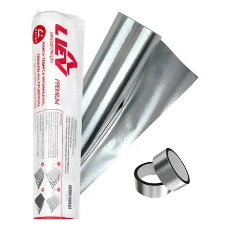 Manta Térmica Foil Para Telhado Dupla Face 100m + 2 Fitas
