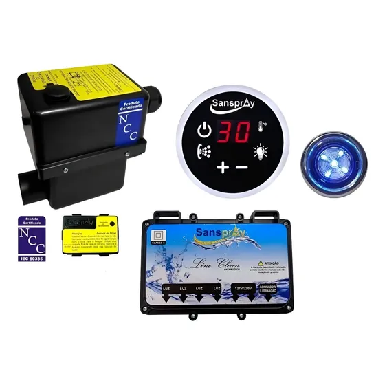 Aquecedor Banheira C/ Cromoterapia 1 Spot Sanspray 8000w/220