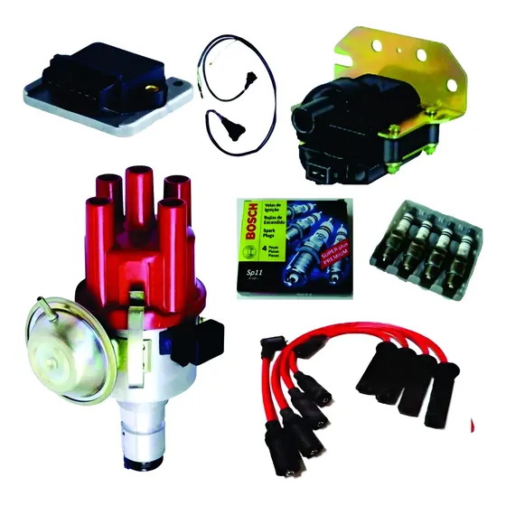 Kit Ignição Eletrônica Fusca Kombi C/ Cabo Vermelho E Velas