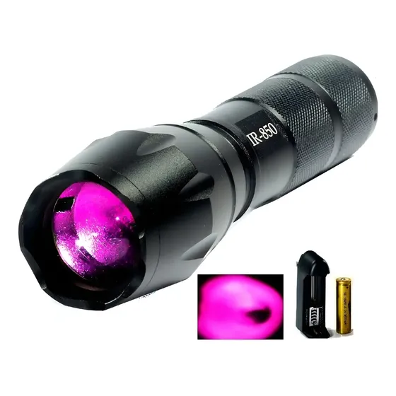 Lanterna Infravermelho Tocha Zoom Ir810 850nm 5w Carreg Bate