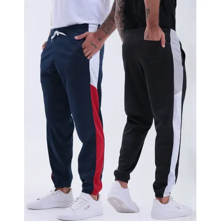 Kit2 Calça Moletom Masculina Academia Corrida Chimpa Esporte Preto Gg