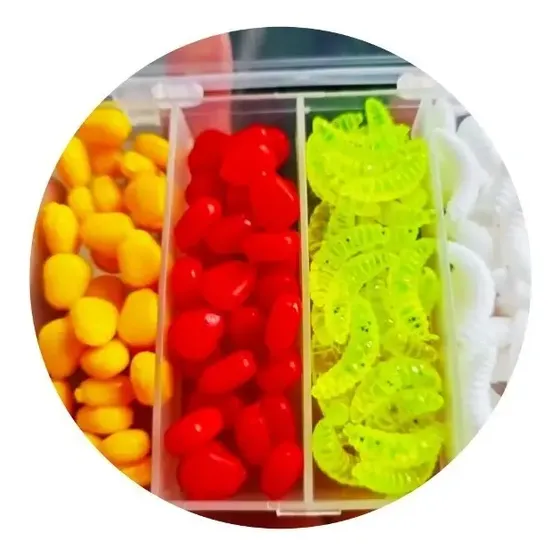 Caixa Com 100 Pcs Isca De Silicone Milho Cheiro Carpa Pesca