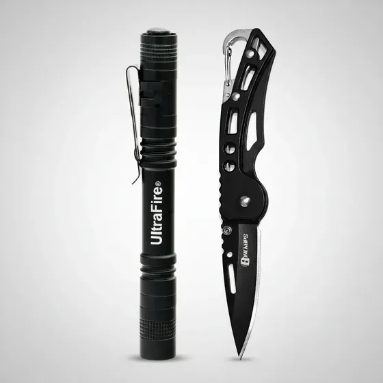 Mini Lanterna M 8 + Mini Faca Edc