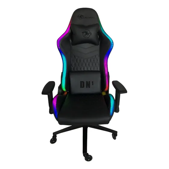 Cadeira Gamer Draxen Dn1 Rgb Preto Rodas De Silicone