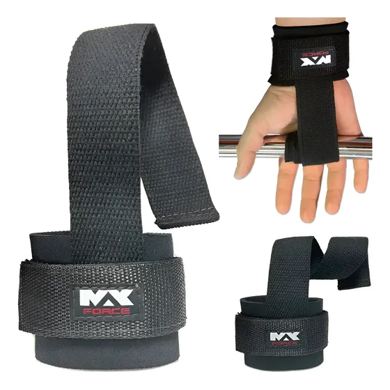 Strap Munhequeira Faixa De Pulso Fita Grip Luva Max Force Preto