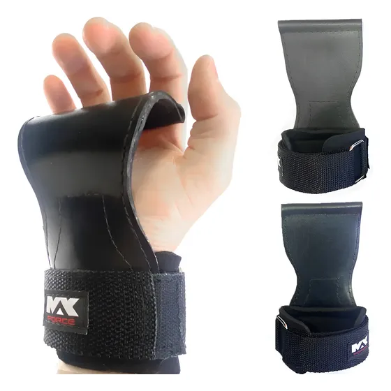 Luva Strap Grip Gancho Max Force Musculação Academia Par