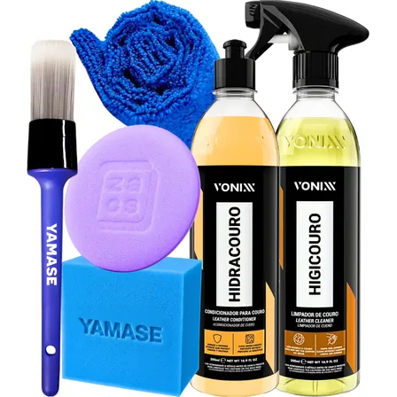 Kit Limpeza Hidratação Couro Vonixx Limpa E Hidrata + Pincel
